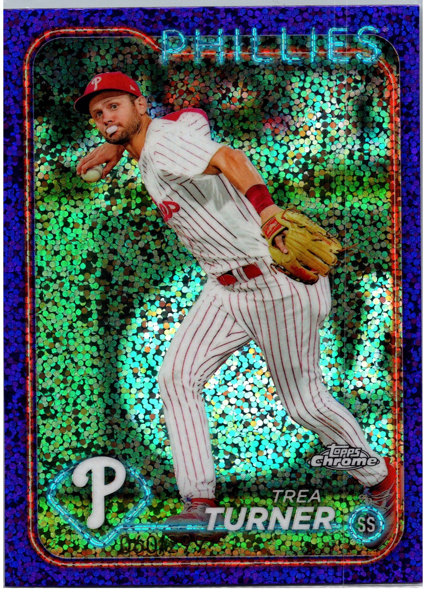 2024 Topps Chrome #169 Trea Turner Purple Speckle Refractors #/299