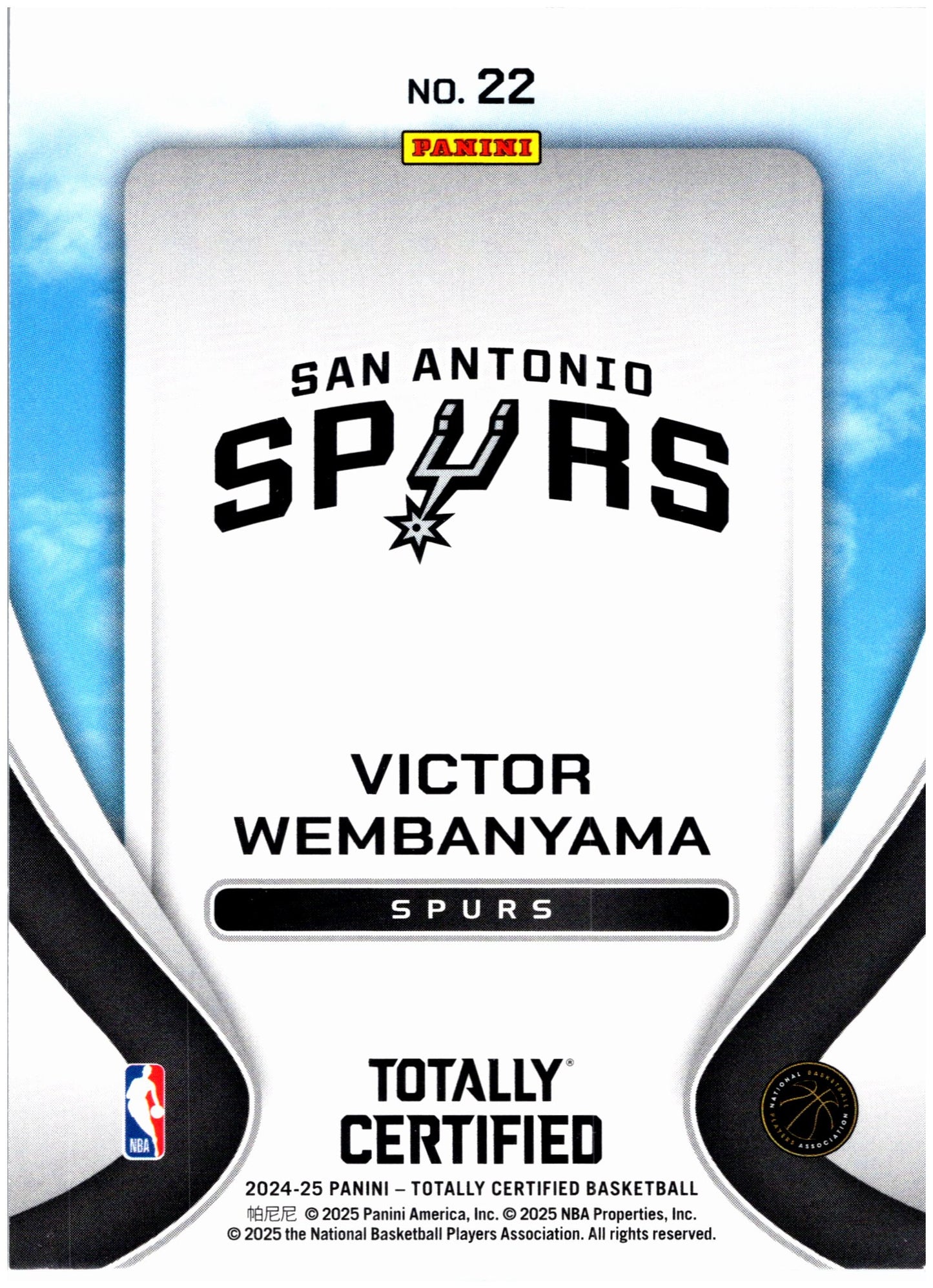 2024-25 Panini Totally Certified #22 Victor Wembanyama Franchise Foundations