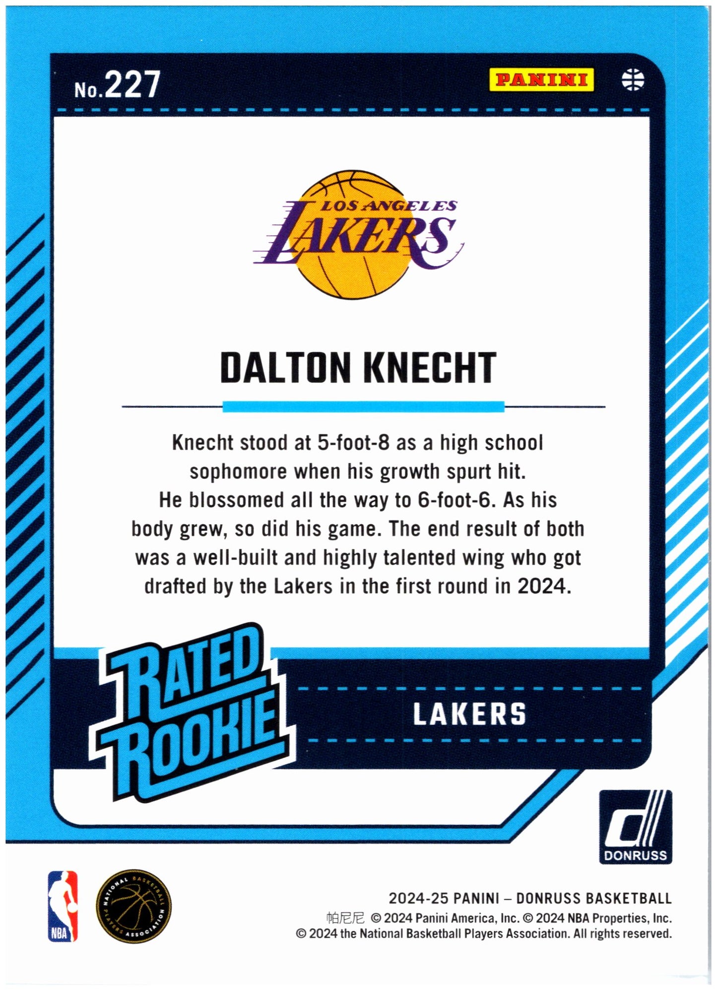 2024-25 Donruss #227 Dalton Knecht