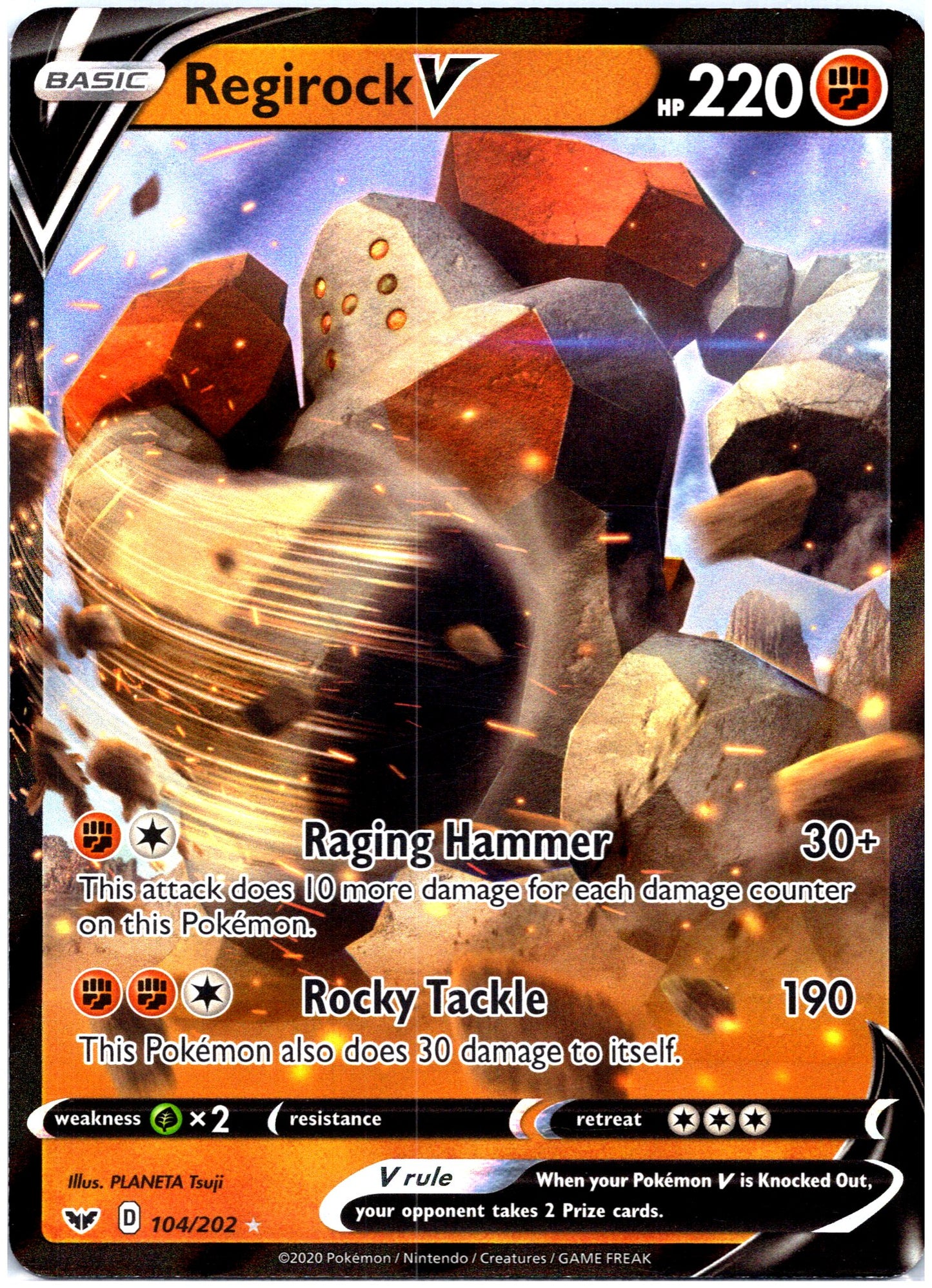 SWSH01: Sword & Shield Base Set #104/202 Regirock V