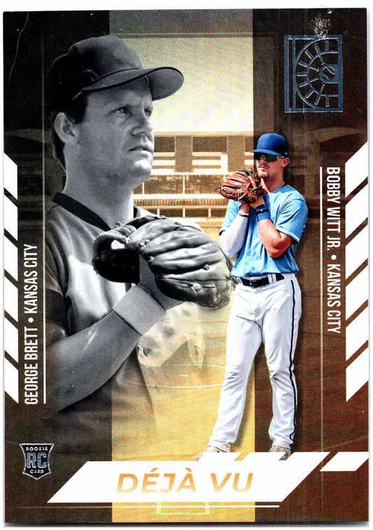 2022 Panini Capstone #DV-5 George Brett / Bobby Witt Jr. Deja Vu