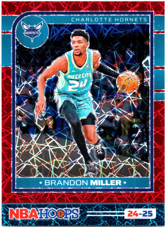 2024-25 Hoops #224 Brandon Miller Premium Prizms Velocity Red #/99