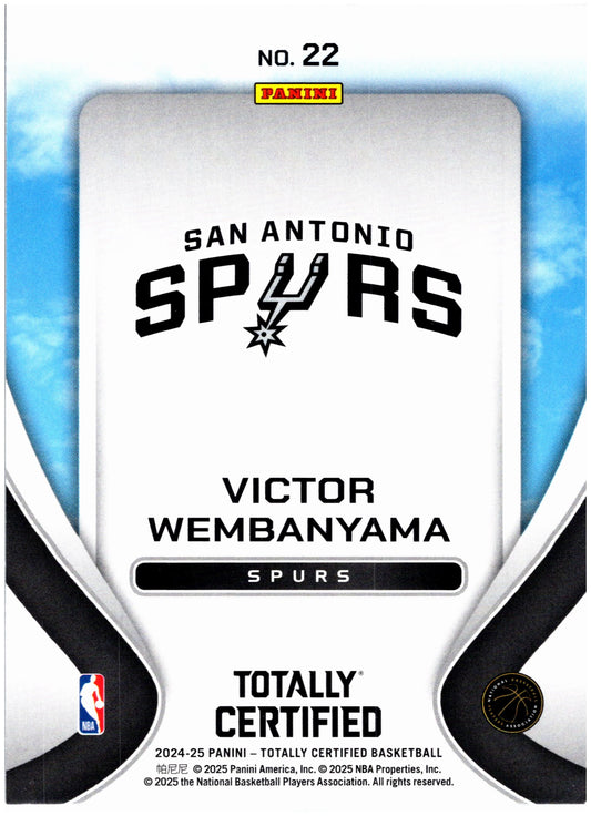 2024-25 Panini Totally Certified #22 Victor Wembanyama Franchise Foundations