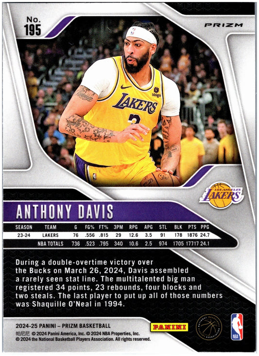 2024-25 Panini Prizm #195 Anthony Davis Prizms Red White and Blue