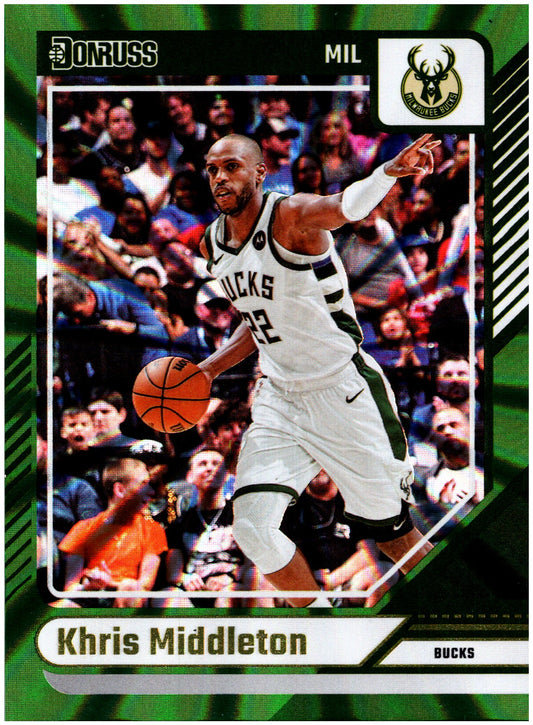2024-25 Donruss #76 Khris Middleton Holo Green Laser