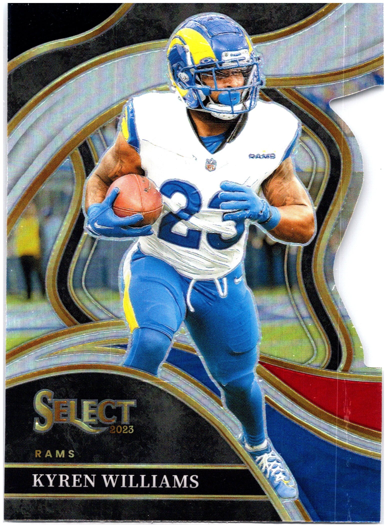 2023 Panini Select #242 Kyren Williams Red and Blue Prizms Die Cuts