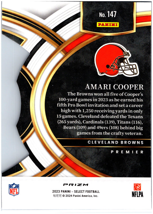 2023 Panini Select #147 Amari Cooper Black and Red Prizms Die Cuts