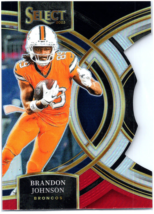 2023 Panini Select #189 Brandon Johnson Red and Blue Prizms Die Cuts