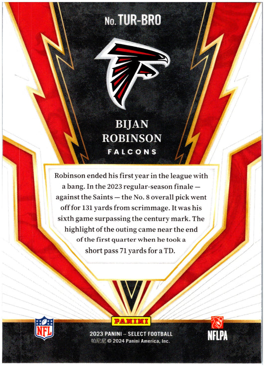 2023 Panini Select #TUR-BRO Bijan Robinson Turbocharged