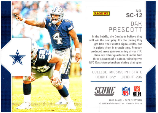 2019 Score #SC-12 Dak Prescott Signal-Callers