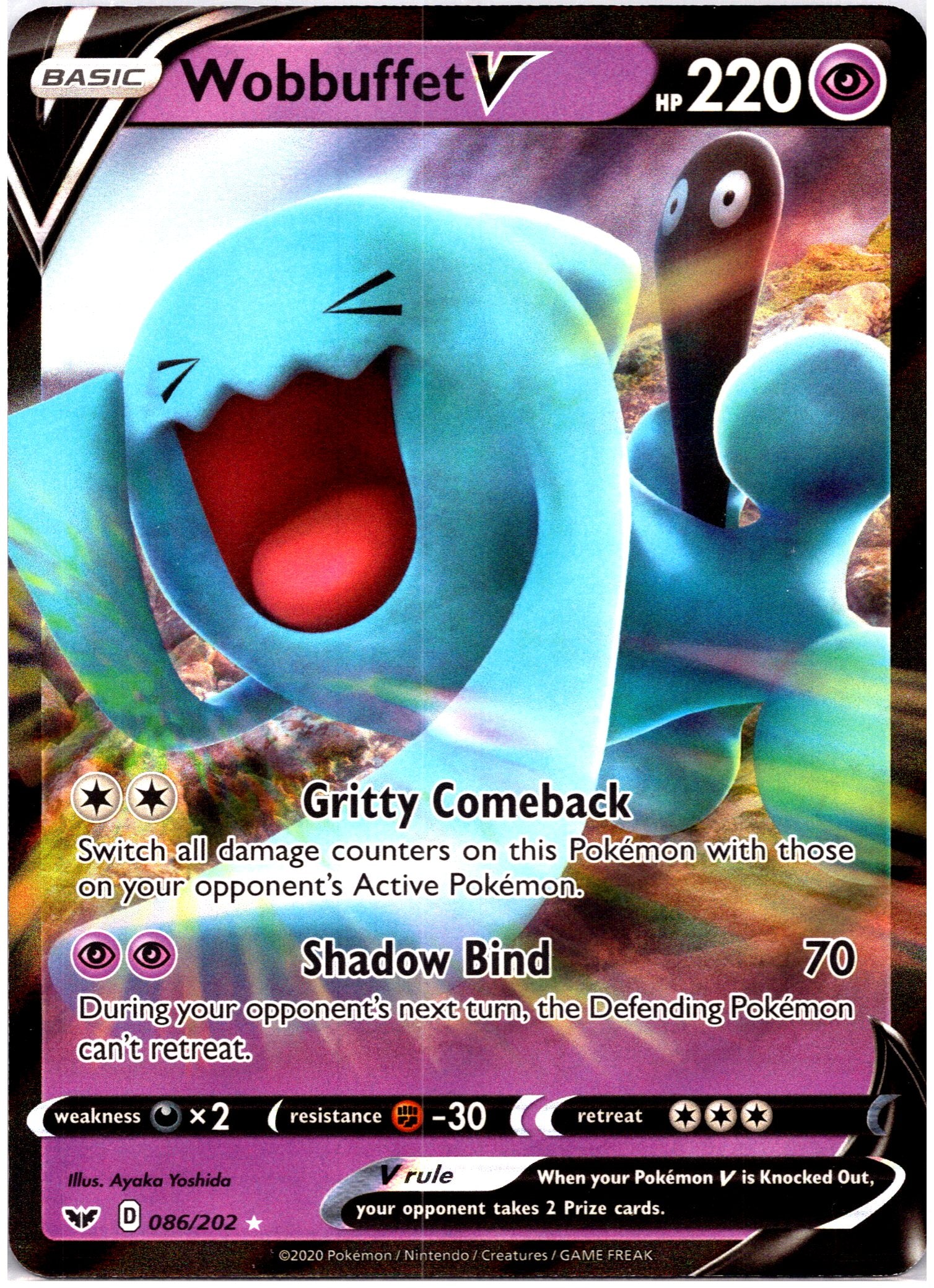 SWSH01: Sword & Shield Base Set #086/202 Wobbuffet V