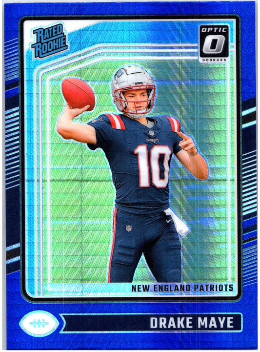 2024 Donruss Optic #229 Drake Maye Blue Hyper