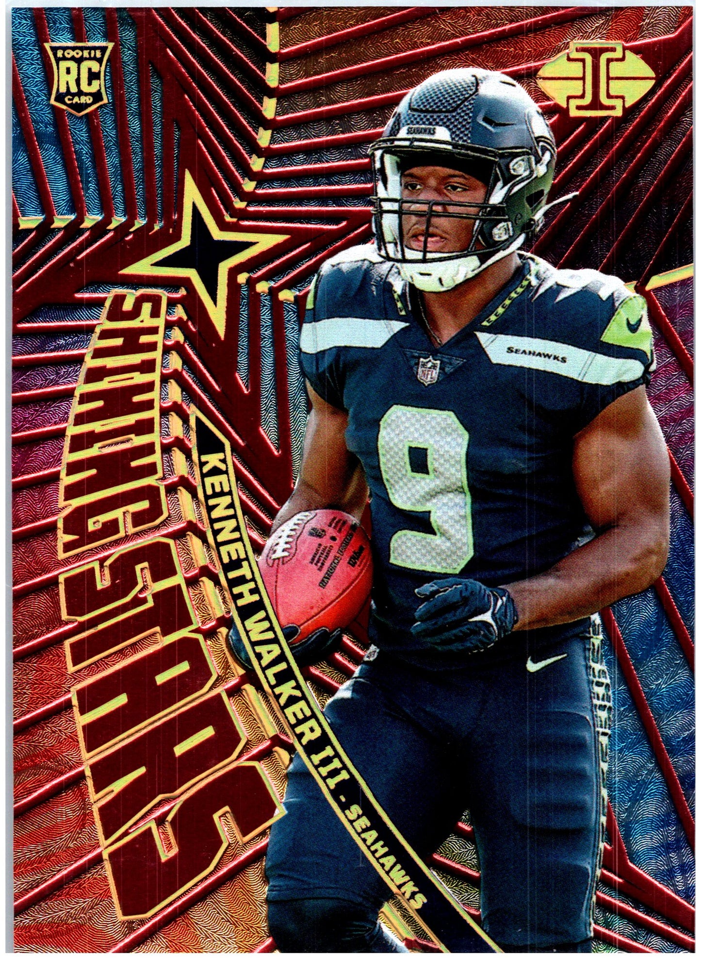 2022 Panini Illusions #SS-20 Kenneth Walker III Shining Stars Red #/75