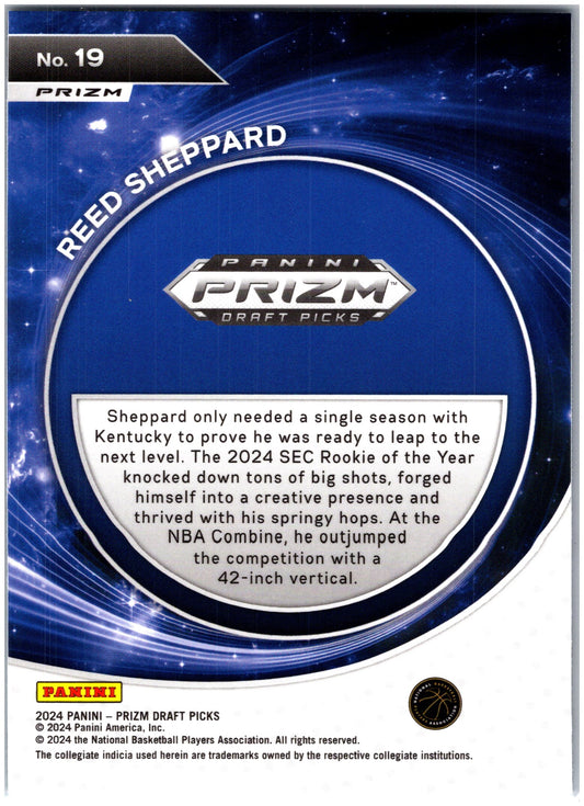 2024 Panini Prizm Draft Picks #19 Reed Sheppard Student Orientation