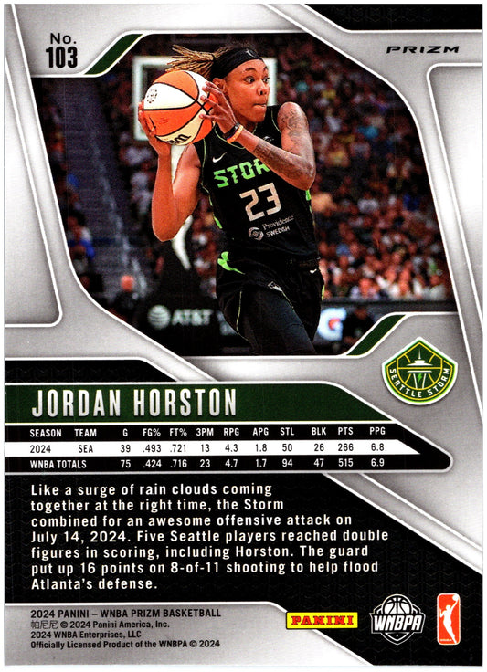 2024 Panini Prizm WNBA #103 Jordan Horston Ice Prizms
