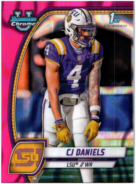 2024 Bowman University Chrome #150 CJ Daniels Pink Lava Refractor