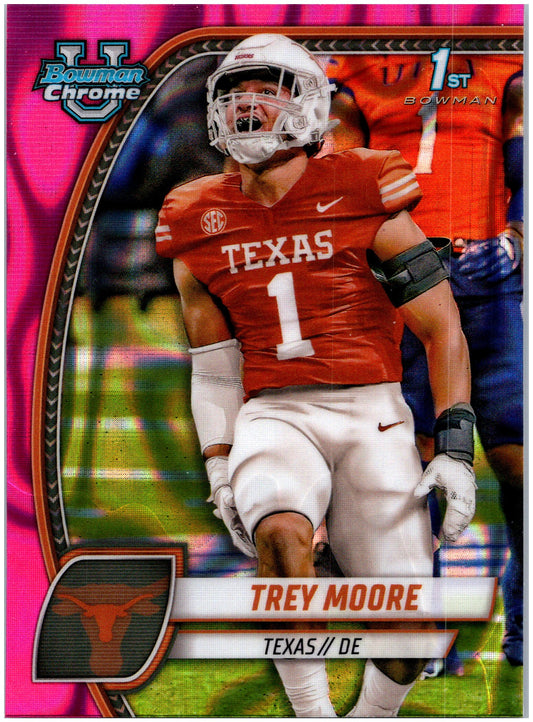 2024 Bowman University Chrome #178 Trey Moore Pink Lava Refractor