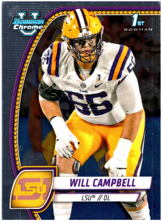 2024 Bowman University Chrome #181 Will Campbell