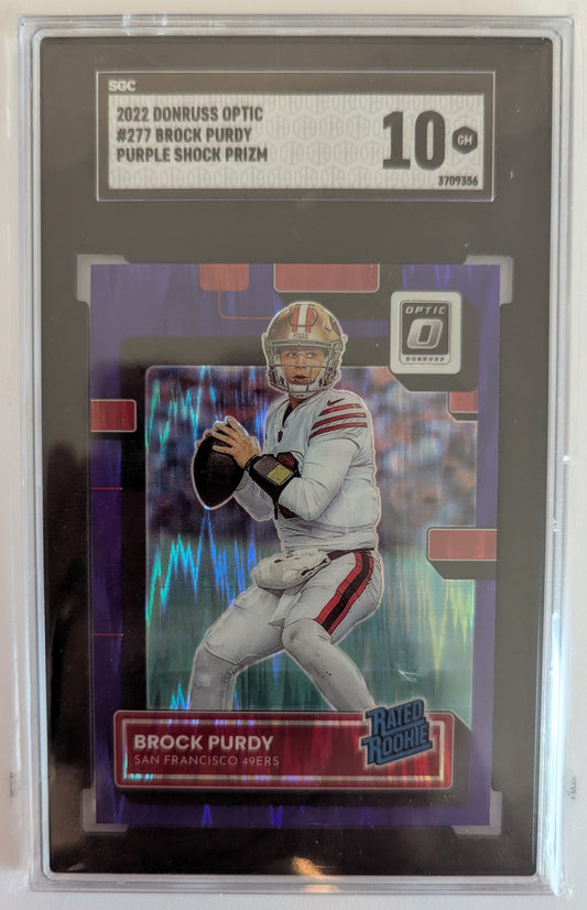 Brock Purdy 2022 RC Donruss Optic Purple Shock - SGC 10