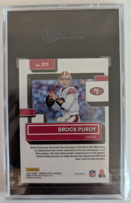 Brock Purdy 2022 RC Donruss Optic Purple Shock - SGC 10
